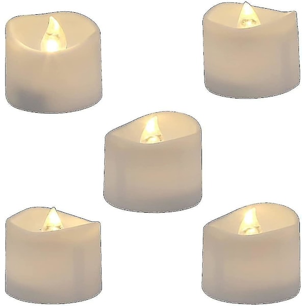 12 st Flameless Te-Ljus, Batteridrivna LED-Ljus med Långvarig Glöd (5 Dagar)
