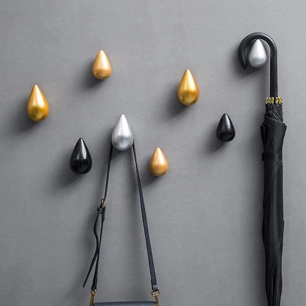 Set med 2 Creative Teardrop klädkrokar Väggdekor Modern Dekor, 7,5 X 4,8 / Guld