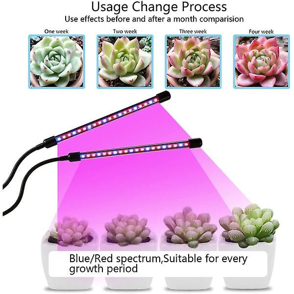 Växtlampa / växtbelysning med 2 flexibla LED-lysrör