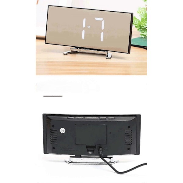 Digital väckarklocka för sovrum, 7-tums LED-display med dimmer, snooze-läge, USB-laddning, 12/24-timmarsformat