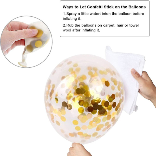 Ballon Blanc Blå, 50 stk. Balloner med Guld Konfetti, 12 tommer, til Baby Shower, Fødselsdagsfest Dekorationer