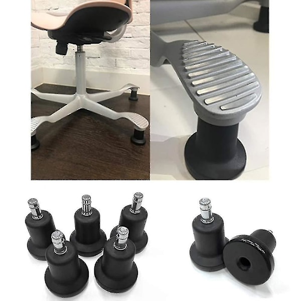 5 st 2 tum Ersättningskontorsstol eller pall Swivel Caster Wheels, Enkel konvertering från hjul till fasta fötter