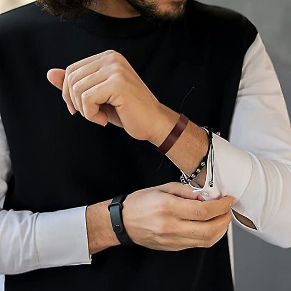 Läderarmband för män Inspirerande julklappar födelsedagspresenter till pojkvän Justerbart flätat armband Brun