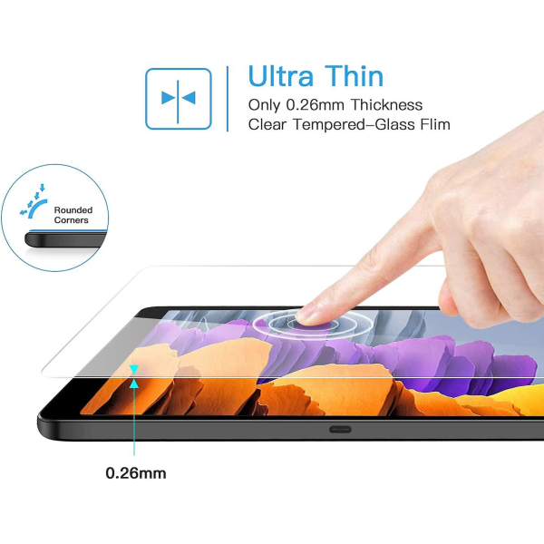 Skjermbeskytter for Samsung Galaxy Tab S7 11 tommer [2 pakke], enkel installasjon/høydefinisjon/ripebestandig 9 timers herdet glass skjermbeskytter Fo