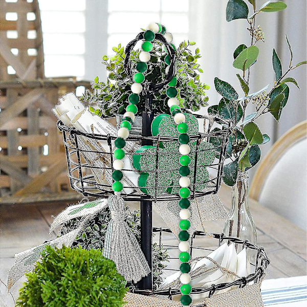 2 kpl Puinen Helmikoriste St. Patrick's Day - Puuhelmet ja Tupsut, Maalaistyylinen Rustiikkinen