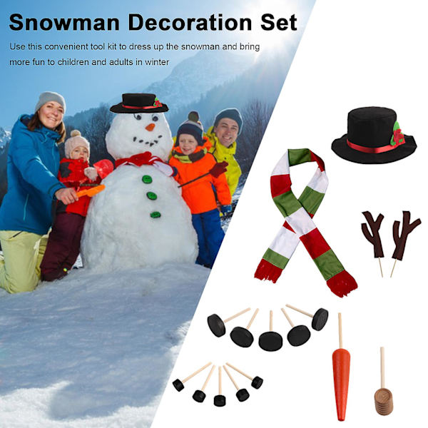 Julsnögubbe-kit Söt DIY Snögubbe Dekorativ Ornament Tillbehör (C)