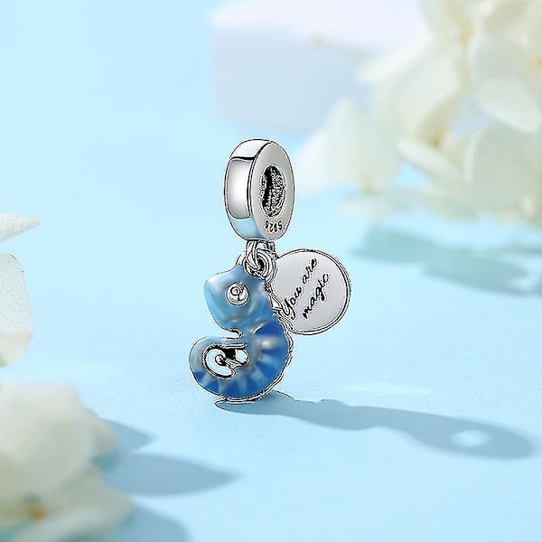 925 Sterling Silver Berlocker Eldfluga Fjäril Kameleont Hänge Pärlor Passar Pandora Armband Halsband（18）