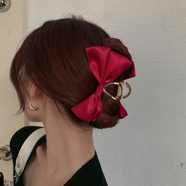 Elegant hårklämma krabba klämma stor rosett metall hårklämma håraccessoarer, set om 3