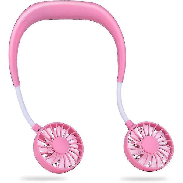 Usb Fläkt Portabel Handsfree Halsbandsfläkt Rosa, 3 Hastighetsinställningar 360 Justerbar Gåva C