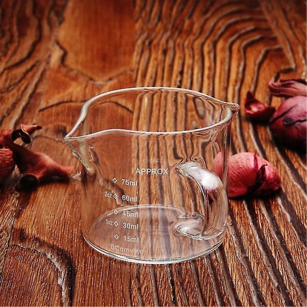 Glasmätkopp Espresso Liten Glasvätskeglas Ounce Kopp Med Gradering Och Dubbel Pip Köket