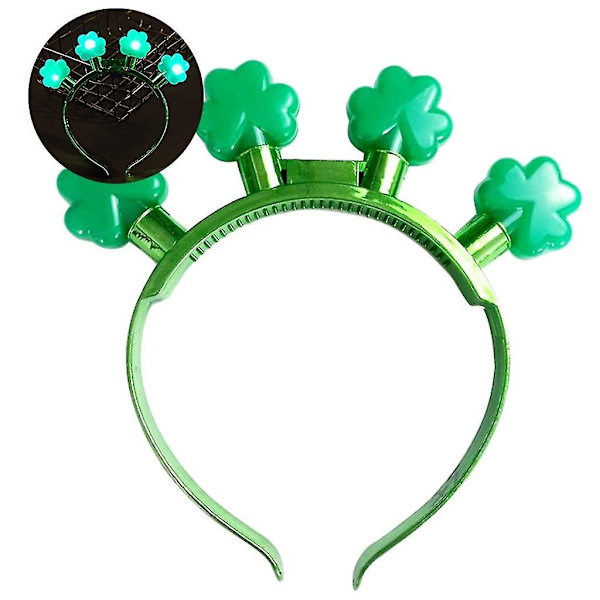 St. Patricks Dag Lysende Pandebånd med Kløver til Kvinder og Piger