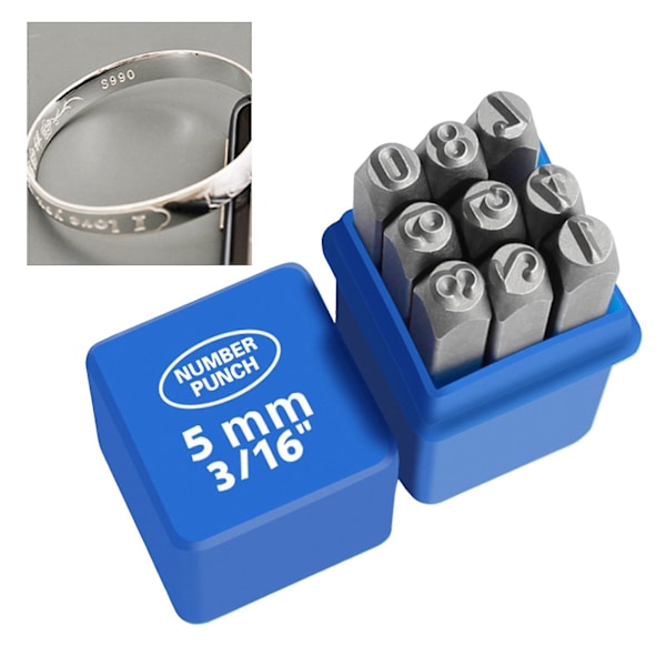 Siffer- och bokstavsstämplar i metall, stålsymboler för prägling av formar, smyckestillverkning (siffra 4 mm)