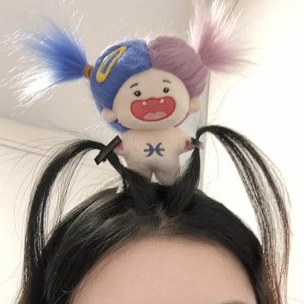 Cartoon Plysch Ful Ugly Doll Hårband Bredbrättad Hårnål Hår Hår Tvätt Söt Båge Rolig Kvinnor Söt Ansiktstillbehör,blå