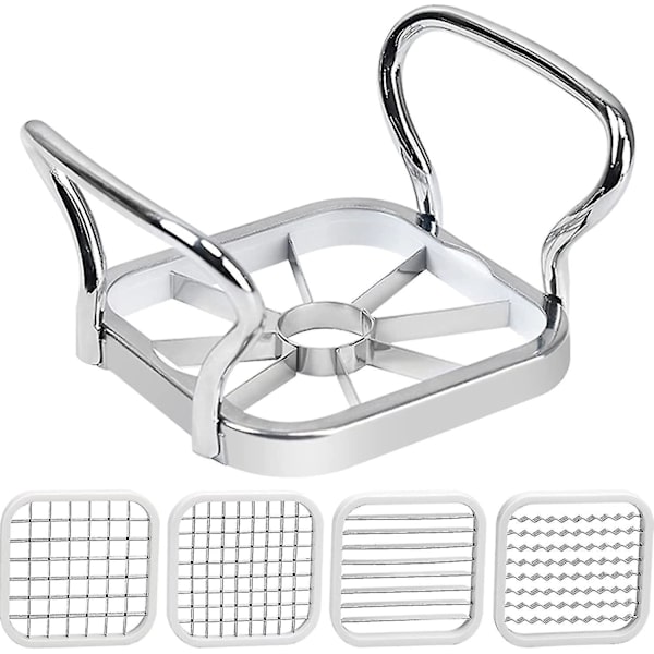 Potatis Skärare, 5 i 1 Rostfritt Stål Potatis Frukt Skärare Chipper Chopper Maker, Rostfritt Stål Äppelkärnare Skärare Päron