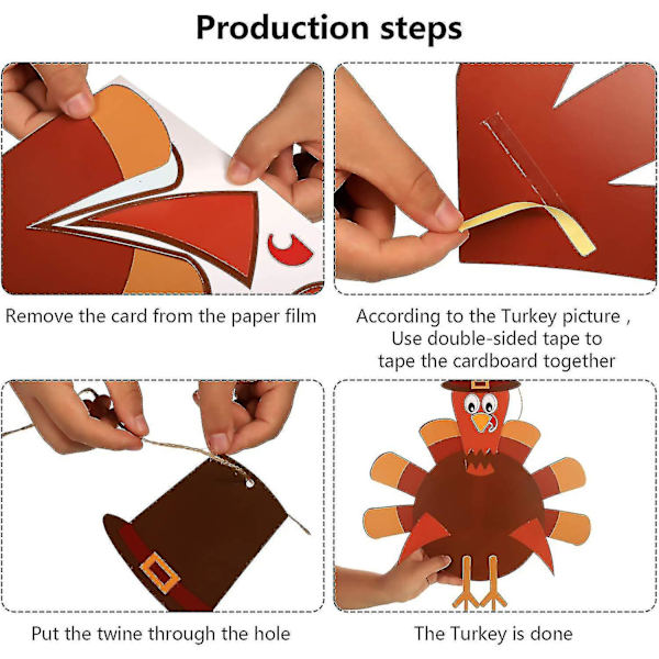 Kiitospäivän koriste 3 kpl Kiitospäivän oviskyltti Luova DIY Turkki