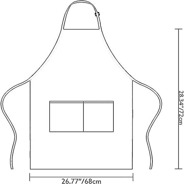 2 stk. køkkenforklæde, 72cmx68cm justerbart husholdningsforklæde, vandtæt bomuldslinnedforklæde med 2 lommer, til hjemmekøkken, restaurant, have, grill,