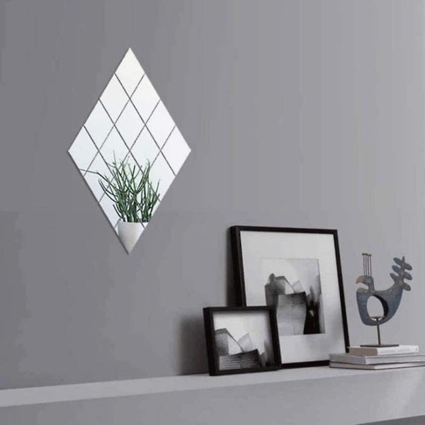 18 delar spegelplattor Självhäftande spegelklistermärken Väggspegel för väggdekoration Silver 15 X 15 Cm