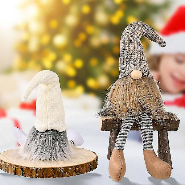 Joulukoristeet, plushi Tomte, joulupehmolelut lahjaksi lapsille ja naisille (harmaa)