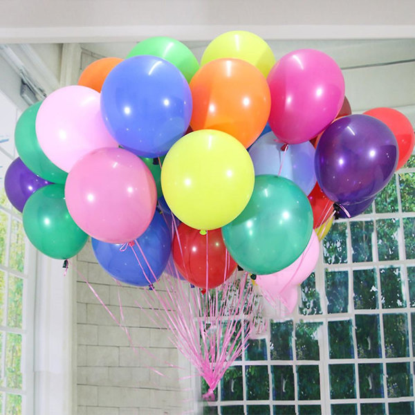 100 pakkaus 10 tuumaa paksuja ilmapalloja, lateksi helium ilmapalloja, jotka ovat yhteensopivat syntymäpäivän hääjuhlasisustustarvikkeiden kanssa