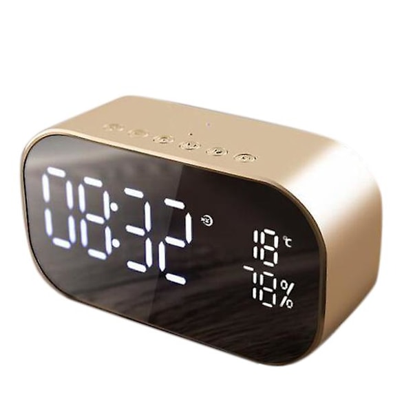 S2 Bluetooth Subwoofers, Dubbel Tri-Fold Spegel Funktion Mini Alarm Stereo Högtalare Sängbord