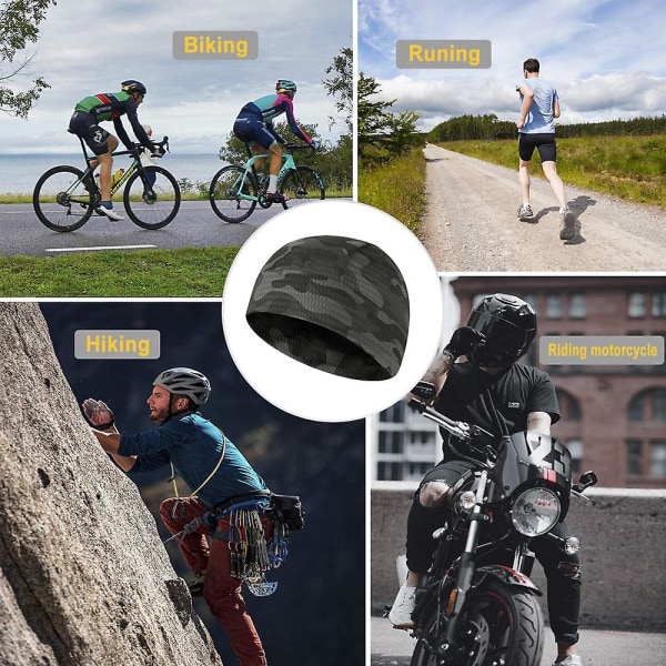 3-Pack Cool Skull Hat Hjelmforet Svedtransporterende cykelløbehætte til mænd og kvinder
