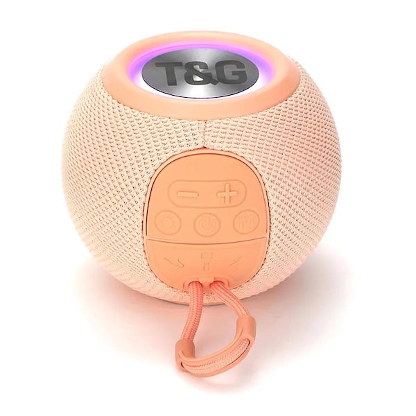 TG337 Bluetooth Högtalare Portabel TWS Trådlös Mini Bas LED Högtalare IPX7 Utomhus Musikspelare Rosa