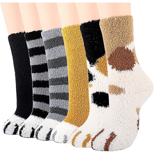 Naisten lämpimät sukat Kissan sukat Thermal Fleece Kissan tassunsukat Talvilahja vaimolle, äidille