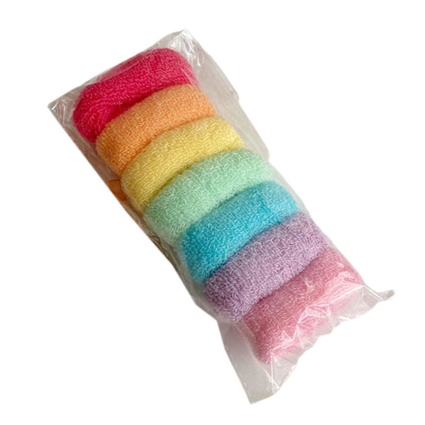 7-pack Regnbågsfärgade Godisfärgade Hårband Elastiska Stora Hårsnoddar Rep Kvinnor Flickor Koreanska Söta Tjocka Hästsvanshållare