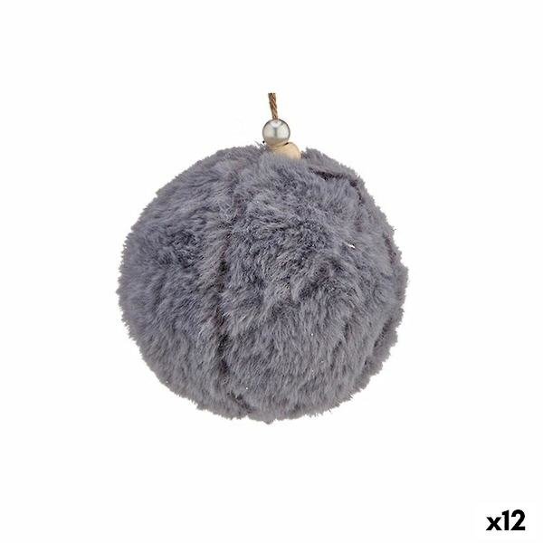 Julgranskulor Sammet Mörkgrå Ø 8 cm (12 stycken)