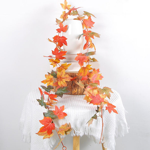 Tackgiving Maple Rattan Väggdekoration Naturlig Realistisk Halloween Slitstark DIY Hantverk Rattan（C）