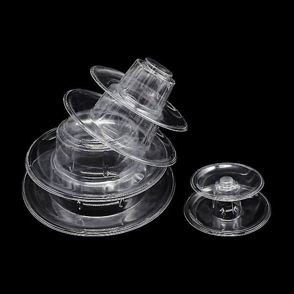 Rund Macaron-Tårta 6-Vånings Transparent Kakställ Plast Macaron Displayställ För Bröllop Födelsedagsfest Dessert