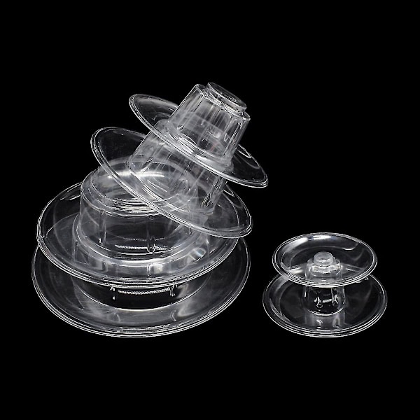 Rund Makronstårn 6 Trins Transparent Kage Stativ Plastik Makron Display Stativ Til Bryllup Fødselsdagsfest Dessert