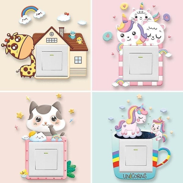 4 deler Switch Stickers Luksuriøse Stickers Retro Founder Switch Stickers for Socket