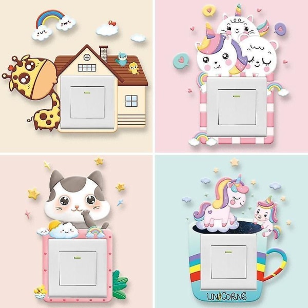 4 Pieces Switch Stickers Luxurious Stickers Retro Founder Switch Sticker for Socket