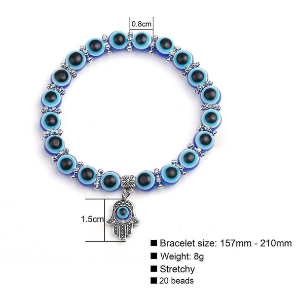 Turkiskt Lucky Evil Eye Armband Blue Evil Eye Bead Armband för män och kvinnor Handgjorda Lucky Jewelry Charm Armband för kvinnor