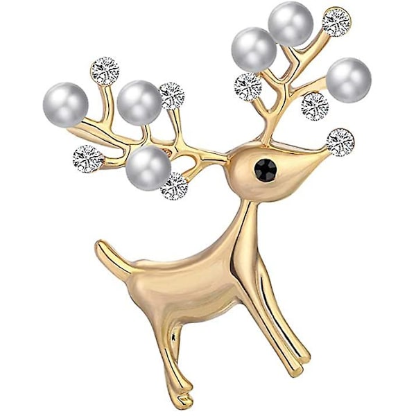 Jul Hjort Brosch Rhinestone Kristaller Pin Jul Etikett Pin Bröstnål Jul Smycken Present till Kvinnor Flicka