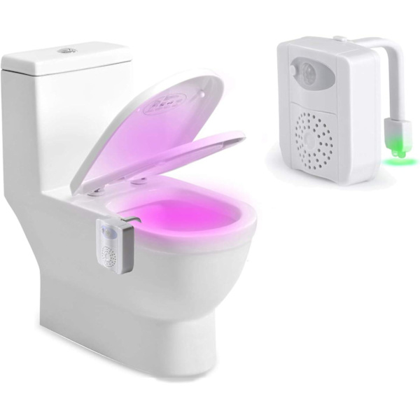 Toalettlampa Nattlampa – Sensor LED Toalettlampa med UV-desinfektion, Sensoraktiverade Toalettlampor med Aromaterapi & 16 Färger, för Toalett/Badr