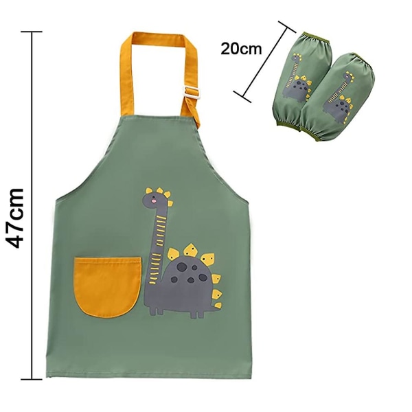 Barneforkle - Vanntette forklær med justerbar stropp og lomme for kjøkkensmekkeforklær for barn Gutter (110 yards）