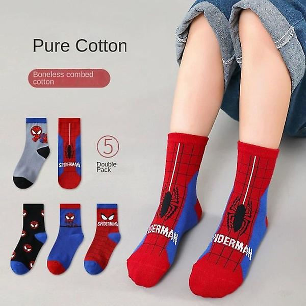 5 par Spiderman Baby Tube Socks XL (9-12 ÅR) XL(9-12 År),XL(9-12 År)