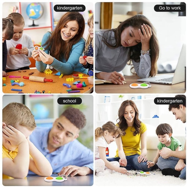 Toy Anti-Stress Nyckelring, Mini Pinch Toys för hem och kontor Barn Vuxna Relax Grön + Orange