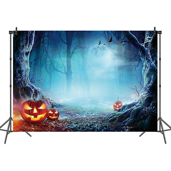 6.5x5ft Halloween-bakgrund för foto, skräcktema, nattmåne, pumpa, skog, nyfödda barn, porträttbilder, rekvisita, studiobilder