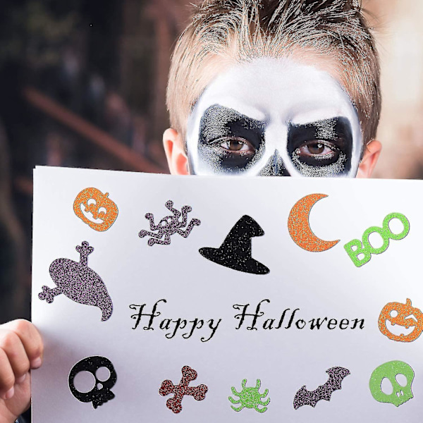 500 Halloween-klistremerker med glitter og skum - Halloween-håndverk - Klistremerker til Halloween-fest