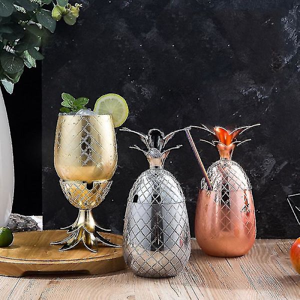 Ananas Cocktailglass Metallkopp Moskva Mule Kopp DIY Vinglass Hjemmedekorasjon Bartilbehør