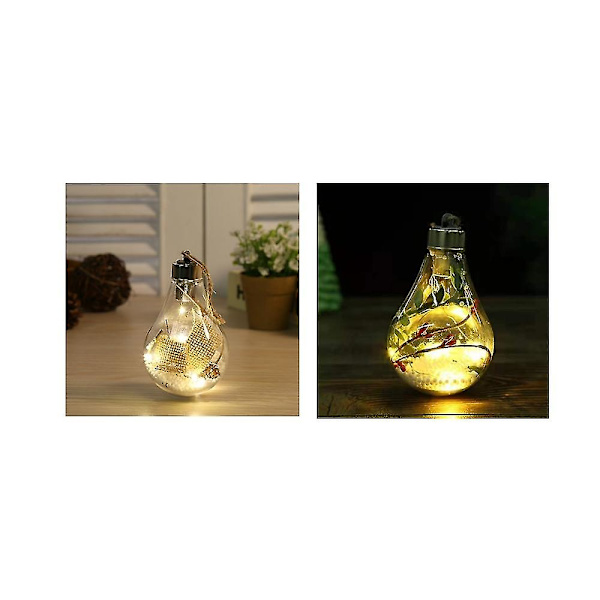 2 st Transparent Julkula Juldekoration Kreativ Simulerad Glödlampa Julgran D