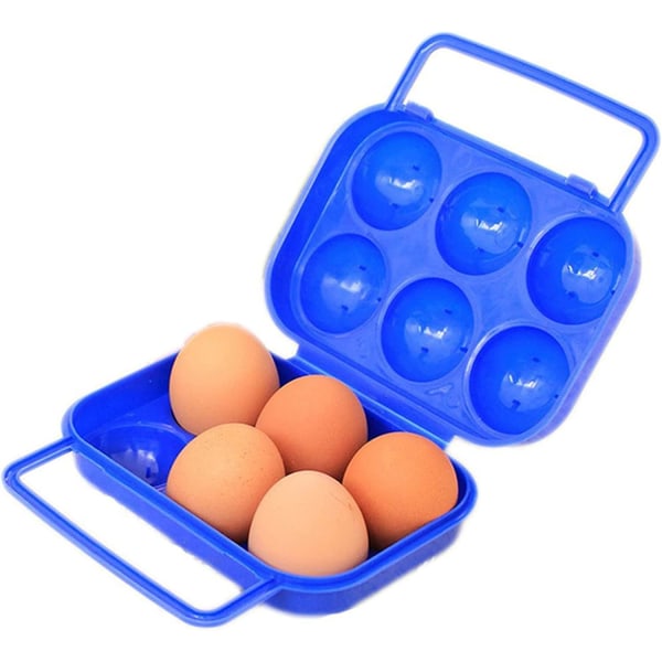 Muovinen munasäiliö Munalaatikko Muovinen säilytyslaatikko kahvalla Kannettava munalaatikko Munapidike ulkopiknik-retkeilyyn 6 ristikkoa