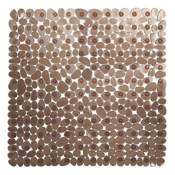 2 st extra lång halkfri halkfri säkerhetsbadkarsmatta för badrum med sugkopp, grå och brun, 54*54 cm