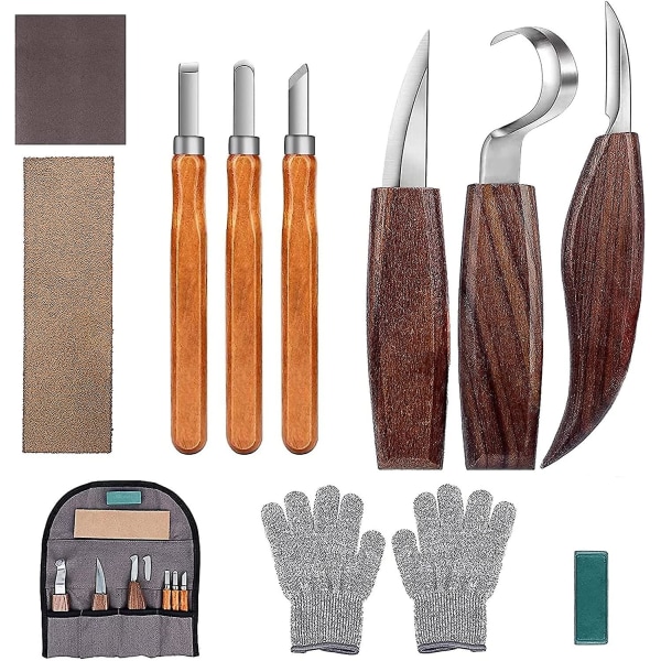 10 delar träsnideri set, professionella träsnideri verktyg
