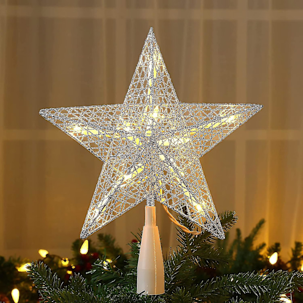 Sølv Juletre Topper, 9\\\201c Julestjerne Tre Topper