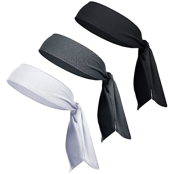 3 Pack Head Tie Headbands For Men, Tennis Karate & Ninja Headbands, Athletic Sweatbands For Men Women