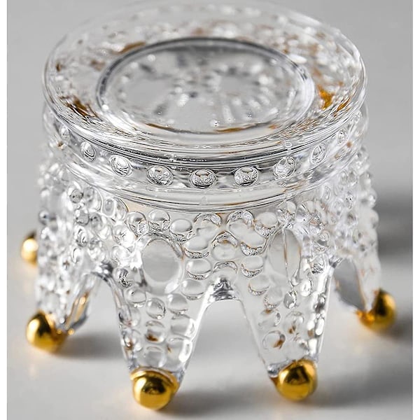 Crown Glass Askfat Dekorativt Glas Askfat, Vacker & Praktisk Bordsskiva Askfat Transparent Handgjord Dekoration Bärbar för Cigaretter Cigarrer